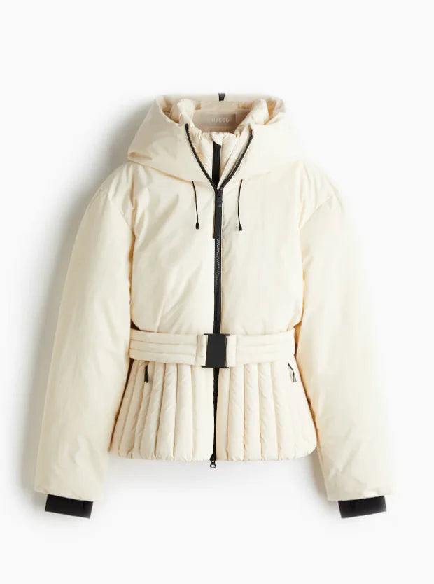 Chic Hooded Belted Cotton Coat