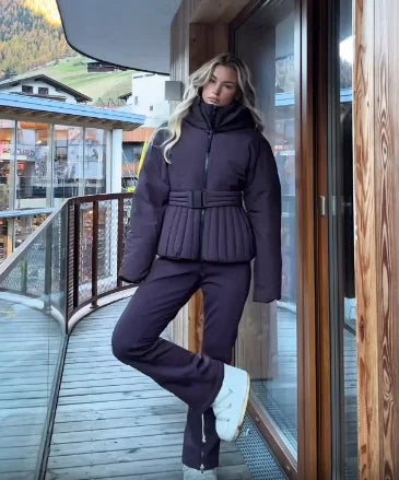 Chic Hooded Belted Cotton Coat