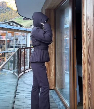 Chic Hooded Belted Cotton Coat