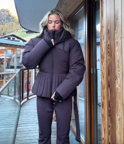 Chic Hooded Belted Cotton Coat