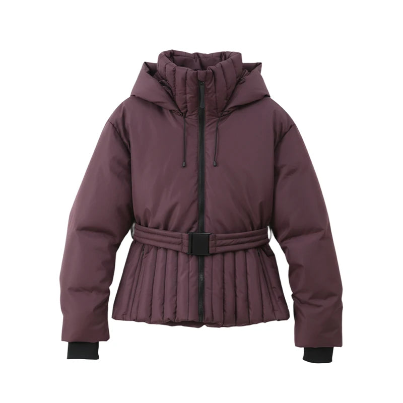 Chic Hooded Belted Cotton Coat