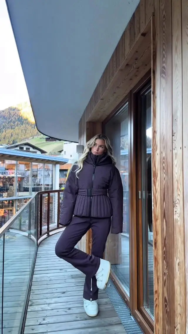 Chic Hooded Belted Cotton Coat